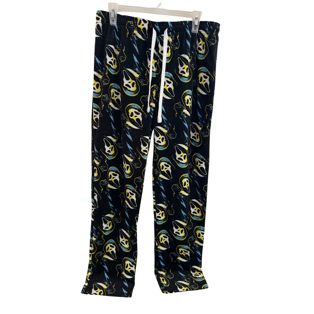 Bioworld Ghost Face Sleep Pants Large Black Scream Horror Lounge Mens